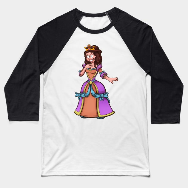 Cartoon Princess Baseball T-Shirt by TheMaskedTooner